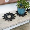 12" Flower Wrought Iron Trivet, pack of 2
