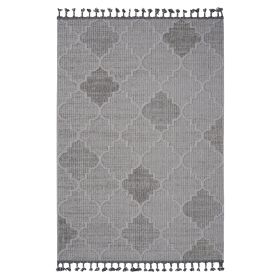 NAAR Guros Collection 5X7 White/Grey /Trellis Indoor/Outdoor Area Rug