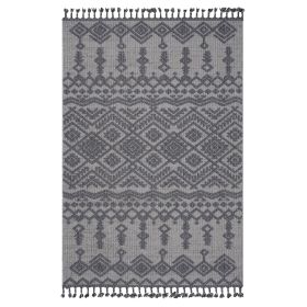 NAAR Guros Collection 8X10 White/Gray /Traditional Indoor/Outdoor Area Rug