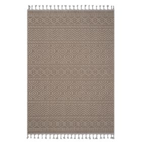 NAAR Guros Collection 4X6 Mocha /Geometric Indoor/Outdoor Area Rug