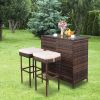 Bar Table And Bar Stool Three-Piece Set Brown Gradient