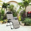 Infinity Zero Gravity Chair with Pad, Patio Chairs with Pillow and Utility Tray Adjustable Folding Recliner for Deck,Patio,Beach,Yard,Grey