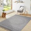 NAAR Guros Collection 5X7 Gray/White /Medallion Indoor/Outdoor Area Rug