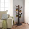 52 Inch Tall Plant Stand with 4 Hanging Pots, Antique Bronze, Gold, Black
