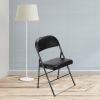 4pcs Elegant Foldable Iron & PVC Chairs for Convention & Exhibition Black