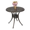 78*78*75cm Circular Diamond Top Courtyard Cast Aluminum Table Bronze