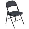 4pcs Elegant Foldable Iron & PVC Chairs for Convention & Exhibition Black
