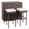 Bar Table And Bar Stool Three-Piece Set Brown Gradient