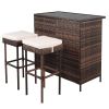 Bar Table And Bar Stool Three-Piece Set Brown Gradient