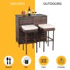 Bar Table And Bar Stool Three-Piece Set Brown Gradient