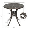 78*78*75cm Circular Diamond Top Courtyard Cast Aluminum Table Bronze
