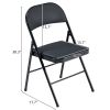 4pcs Elegant Foldable Iron & PVC Chairs for Convention & Exhibition Black