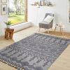 NAAR Guros Collection 5X7 White/Gray /Traditional Indoor/Outdoor Area Rug