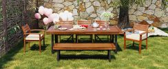 Wood Dining Set for 7-8 Persons