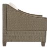 TREXM 4-Piece Rattan Outdoor Conversation Sofa Set with Wooden Coffee Table and Cushions Seating 5 People for Patio, Garden and Backyard (Brown Grey)