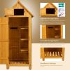 30.3"L X 21.3"W X 70.5"H Outdoor Storage Cabinet Tool Shed Wooden Garden Shed Natural