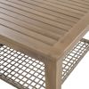 TREXM 4-Piece Rattan Outdoor Conversation Sofa Set with Wooden Coffee Table and Cushions Seating 5 People for Patio, Garden and Backyard (Brown Grey)