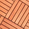Kaia 6-Slat Reddish Brown Wood Interlocking Deck Tile (Set of 10 Tiles)