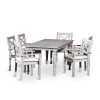 Silver Gray Finish Wood Traditional Rectangular 7 Piece Dining Set