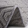 NAAR Guros Collection 2X8 Grey/White /Geometric Indoor/Outdoor Area Rug