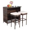 Bar Table And Bar Stool Three-Piece Set Brown Gradient