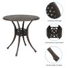 78*78*75cm Circular Diamond Top Courtyard Cast Aluminum Table Bronze