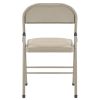 4pcs Elegant Foldable Iron & PVC Chairs for Convention & Exhibition Light Brown