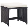 11 Piece Patio Dining Set with Cushions Poly Rattan Black