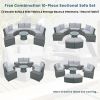 10 Piece Half Round Wicker Conversational Sectional With Storage