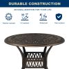 90*90*75cm Round Top Courtyard Cast Aluminum Table Bronze