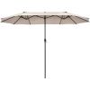 15 Feet Patio Double-Sided Umbrella with Hand-Crank System - Gallery View 2 of 10