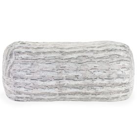 Jaxx Grand Lounger 7 Foot Bean Bag Sofa - Luxe Fur (Color: Silver Fox Faux Fur)