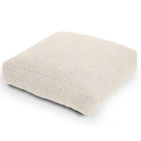 Jaxx Brio Large Décor Floor Pillow / Meditation Yoga Cushion, Shearling Faux Lamb (Color: Cloud)