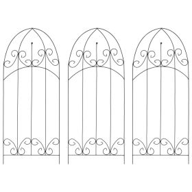 Plant Climbing Racks 3 pcs Black 15.7"x39.4" Iron (Color: Black)