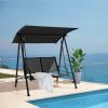 2-Seat Outdoor Canopy Swing with Comfortable Fabric Seat and Heavy-duty Metal Frame