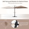 9.5 Feet Square Patio Cantilever Umbrella with 360° Rotation