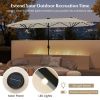 13FT Double-sided Patio Umbrella with Solar Lights for Garden Pool Backyard